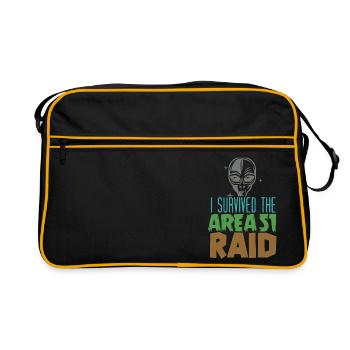 J'ai survécu au raid de la zone 51 - Sac Retro - noir/or - Devant