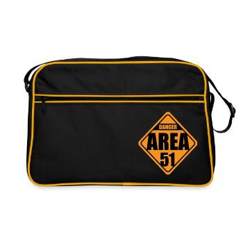 DANGER area 51 - Retro Tasche - Schwarz/Gold - Vorne