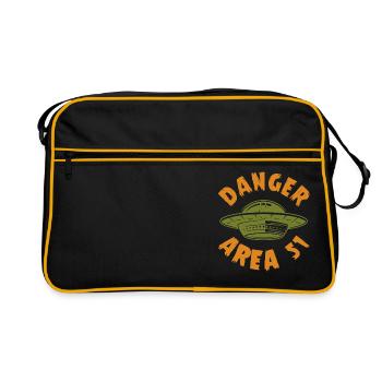 DANGER area 51 - Retro Tasche - Schwarz/Gold - Vorne