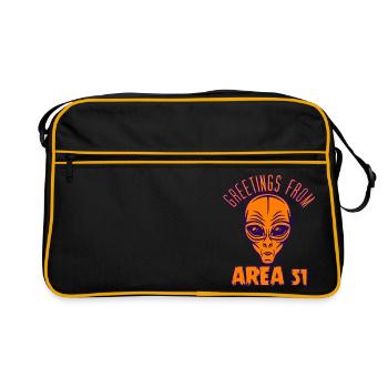 Greetings from Area 51 - Retro Bag - black/gold - Front