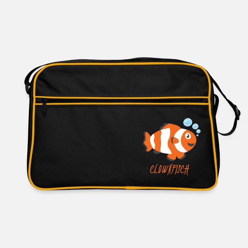 clownfisch - Retro Tasche - Schwarz/Gold