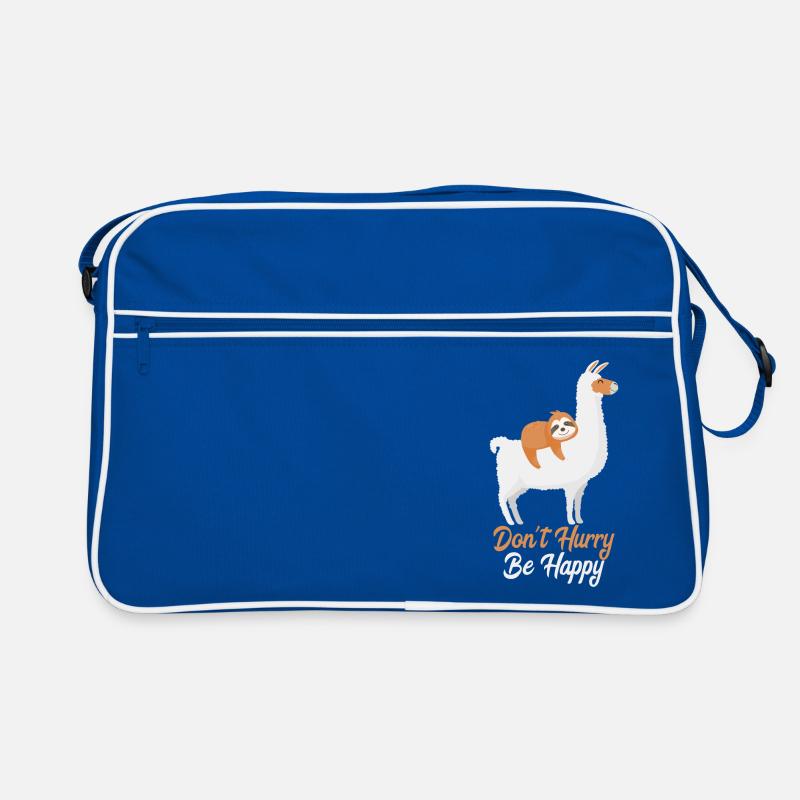 ALPACA SLOTH Don't Hurry Be Happy Retro Tasche