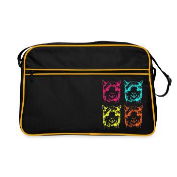 Alpaka - Retro Tasche - Schwarz/Gold - Vorne
