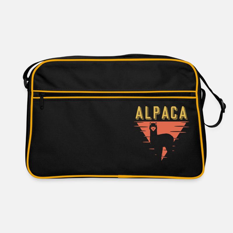 Alpaka - Retro Tasche - Schwarz/Gold
