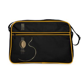Acoustic Guitar Logo - Retro Bag - black/gold - Front