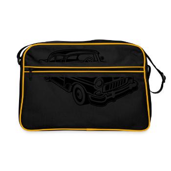 Chevy Cadilac / Muscle Car 02_black - Retro Bag - black/gold - Front