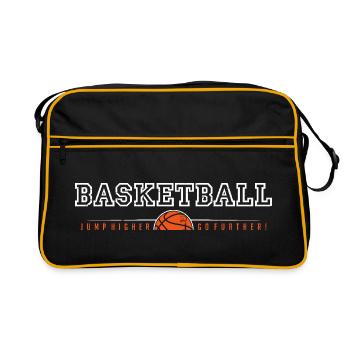 Basketball Bold Hoop Vibes - Retro Tasche - Schwarz/Gold - Vorne