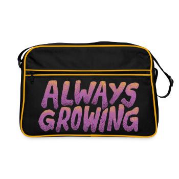 Always Growing – Retro Typography - Retro Bag - black/gold - Front