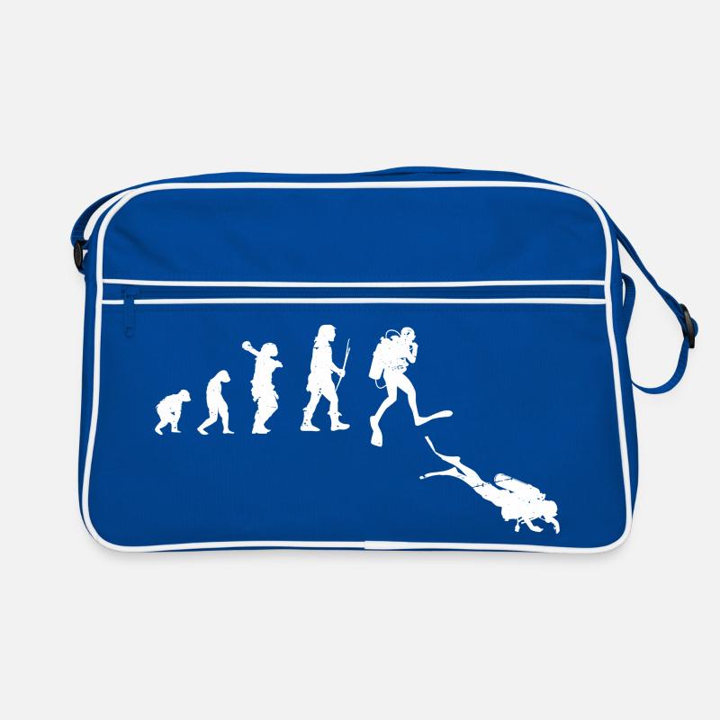 Illustration der Evolution des menschlichen Fortschritts Retro Tasche