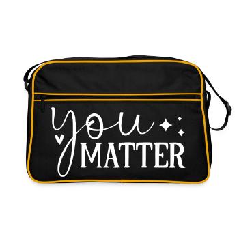 Inspirational Handwritten Quote Design - Retro Bag - black/gold - Front