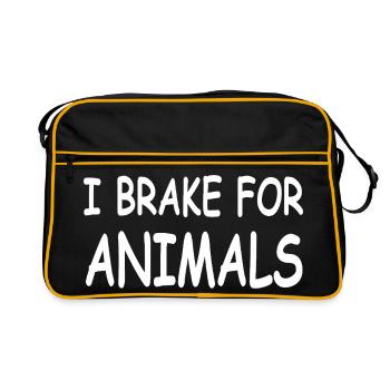 Tiere - Retro Tasche - Schwarz/Gold - Vorne