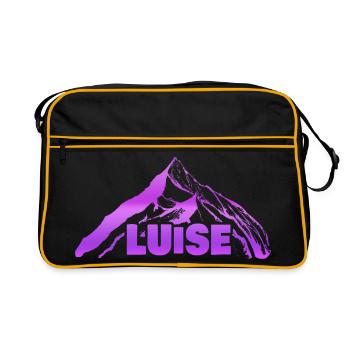 Geschenk für Luise - Retro Tasche - Schwarz/Gold - Vorne