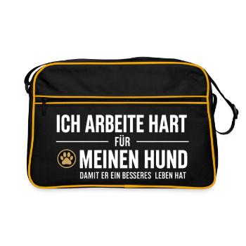 Hard work for my dog - Retro Bag - black/gold - Front