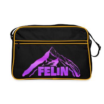 Felin als Sport - Retro Tasche - Schwarz/Gold - Vorne