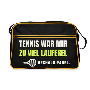 Padel statt Tennis – zu viel Lauferei - Retro Tasche - Schwarz/Gold - Vorne
