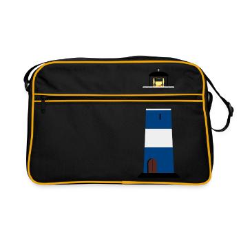 côte côte phare phare mer océan meer1 - Sac Retro - noir/or - Devant