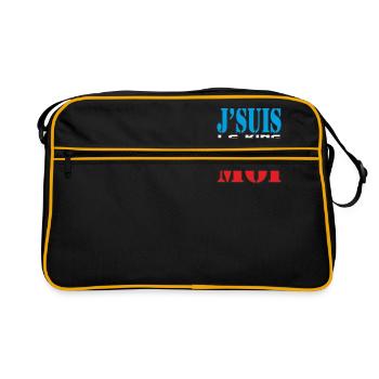 Woezoo - Je suis le King chez moi - Sac Retro - noir/or - Devant