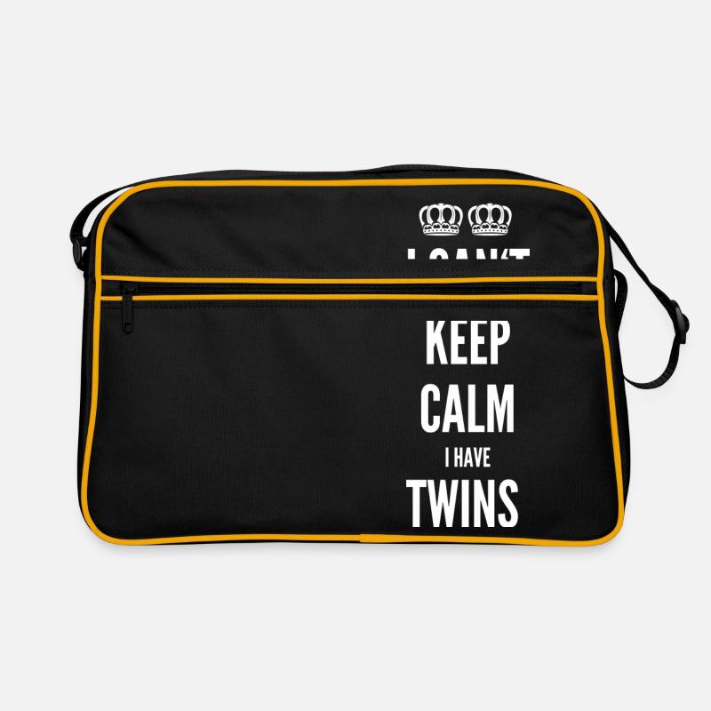 Keep calm Twins Twin Mom Saying Retro Bag