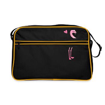 FLAMINGO - Retro Bag - black/gold - Front