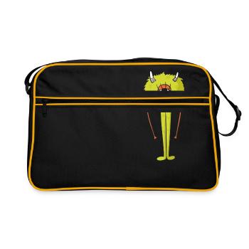Cadeau drôle de monstre d'horreur Halloween fantastique - Sac Retro - noir/or - Devant