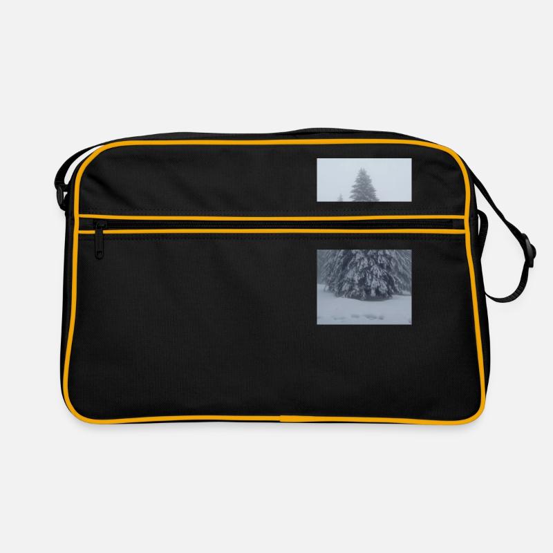 Fir tree in the snow - Retro Bag - black/gold