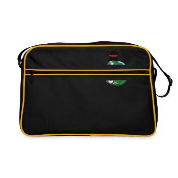 Tea Rex Femmes Hommes T-Rex Pun Cup Dessin De Dinosaure - Sac Retro - noir/or - Devant