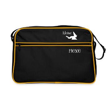 Little witch with a bee - Retro Bag - black/gold - Front