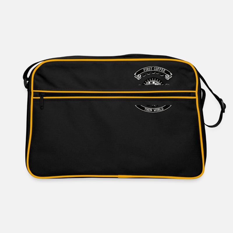First Coffee then World - Retro Bag - black/gold