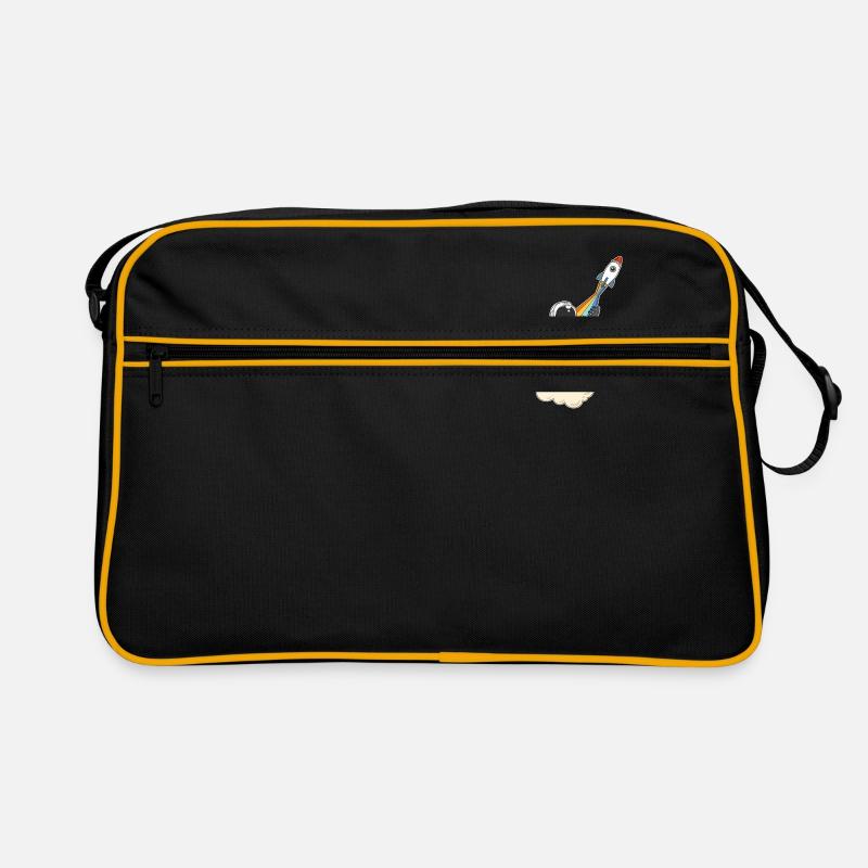 Astronaut rock n roll guitare fusée spatiale - Sac Retro - noir/or