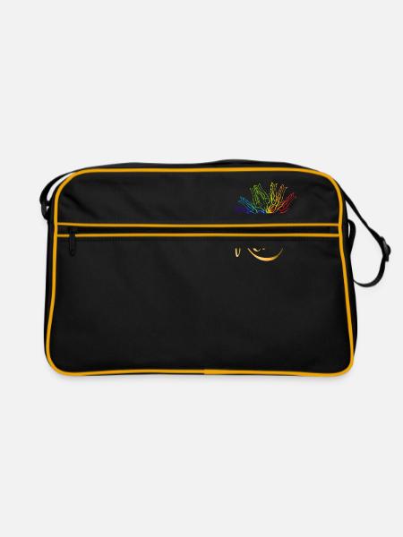 Reiki Master Spiritual Chakra healing gift - Retro Bag - black/gold - Front