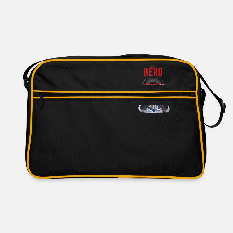 Mops, Lustiger Hund, Superheld Retro Tasche