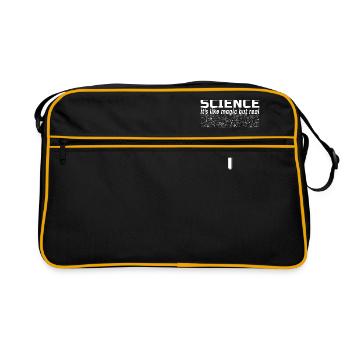 Science Gift Like Magic But Real Student Teacher - Retro Bag - black/gold - Front