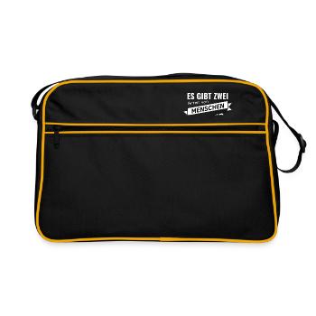 Kegler Bowlingspieler Geschenkidee Bowlingbahn - Retro Tasche - Schwarz/Gold - Vorne