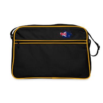Le drapeau néo-zélandais comme taches de peinture - Sac Retro - noir/or - Devant