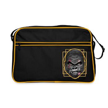Let's protect the gorillas - Retro Bag - black/gold - Front