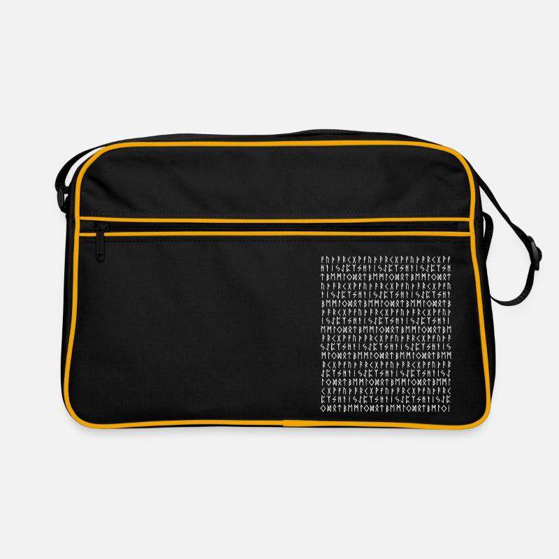 24 Elder Futhark Runen Reihe Hintergrund Retro Tasche