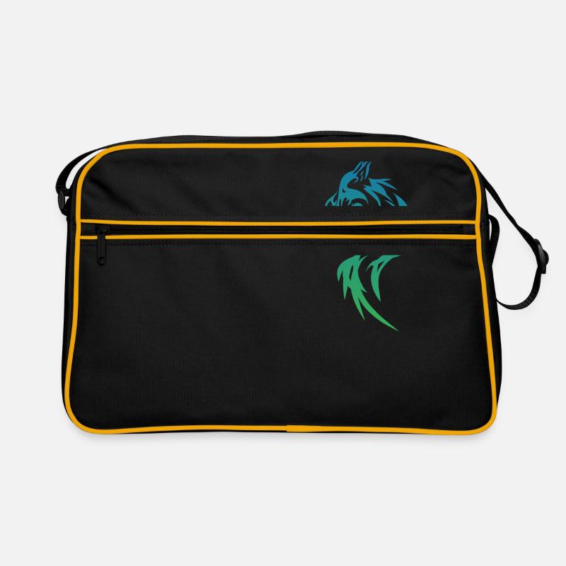 Wolf - Retro Tasche - Schwarz/Gold