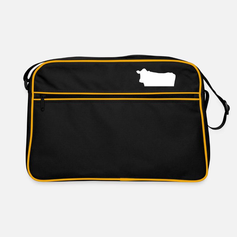 Kuh - Retro Tasche - Schwarz/Gold