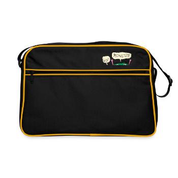 There are monsters - Retro Bag - black/gold - Front