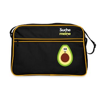 T-Shirt Suche meine zweite Hälfte Geschenk Single - Retro Tasche - Schwarz/Gold - Vorne