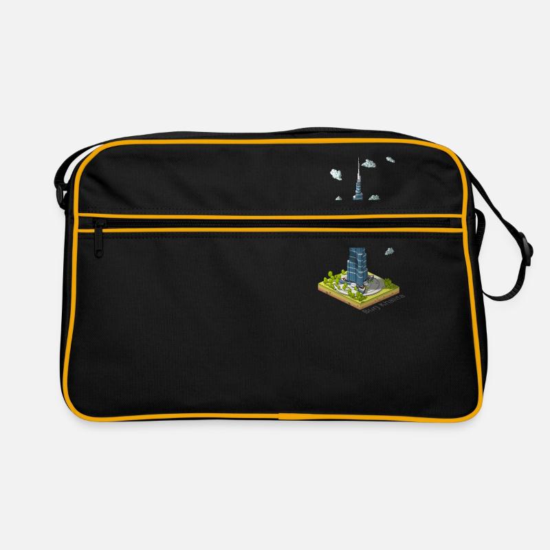 Geometric low poly Burj Khalifa - Retro Bag - black/gold