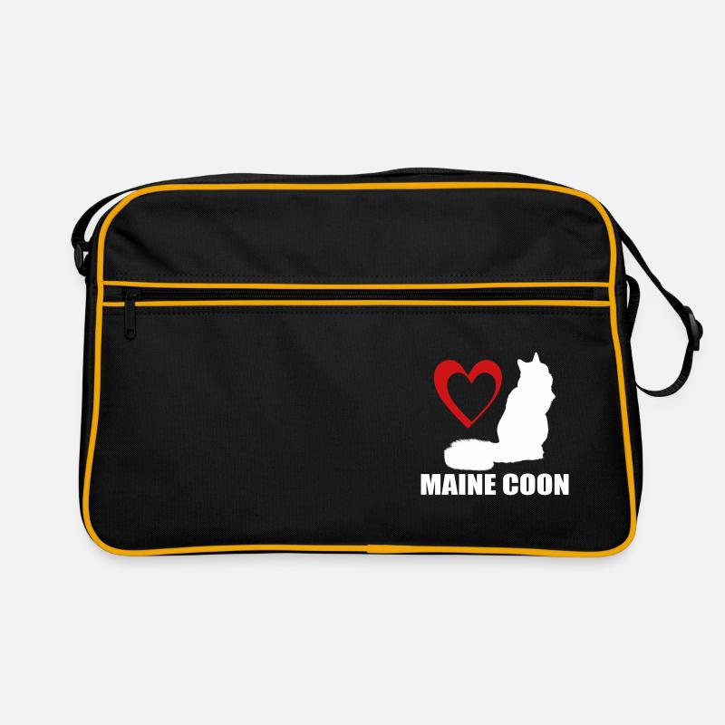 Katzen Maine Coon Katzenhalter Geschenkidee Retro Tasche