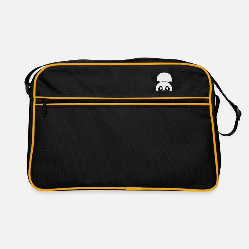 upps panda pandas panda tombe sur le nez - Sac Retro - noir/or