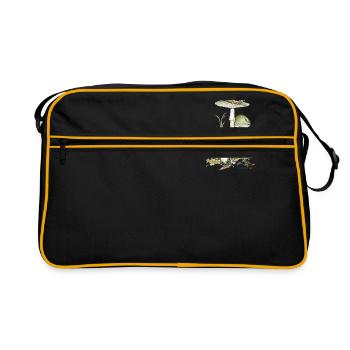 Grüner Knollenblätterpilz - Retro Tasche - Schwarz/Gold - Vorne
