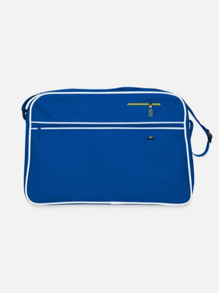 Kran - Retro Tasche - Blau/Weiß - Vorne
