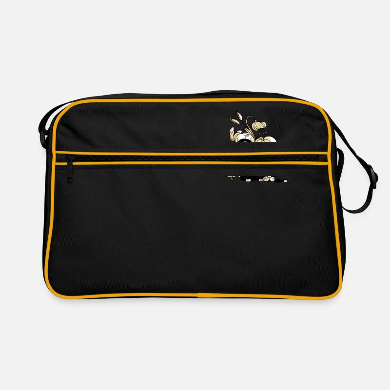 Katze - Retro Tasche - Schwarz/Gold
