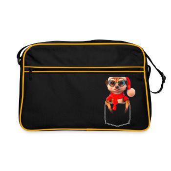 Meerkat X-Mas Meerkat Breast Pocket Pocket - Retro Bag - black/gold - Front