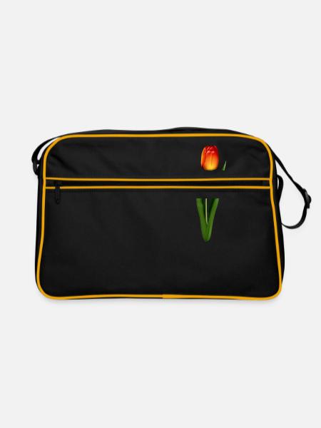 Tulpe - Retro Tasche - Schwarz/Gold