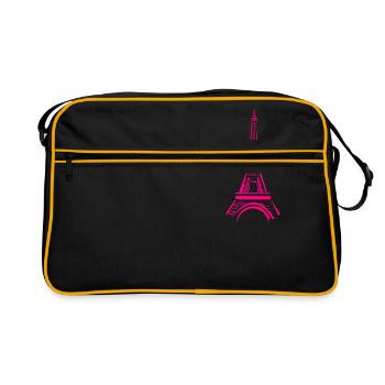 Tour Eiffel rose - Sac Retro - noir/or - Devant