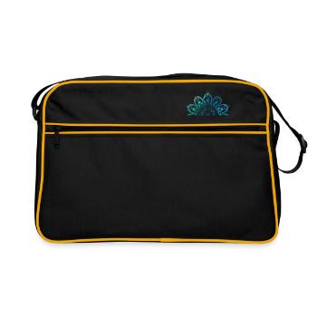 Mandala - blue - Retro Bag - black/gold - Front